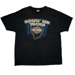 Vintage Harley-Davidson Mardi Gras “Show Me Yours” Graphic T-Shirt – Size XL